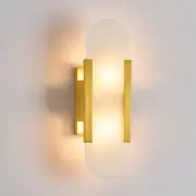 13.8in Alabaster Wall Sconce,Natural Marble Wall Lighting，Gold 13.8 in-Gold