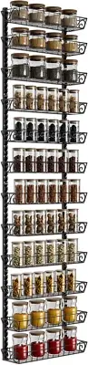 SWOMMOLY Adjustable Wall Mount Spice Rack Organizer, 12-Tier Dual-use Multi-use