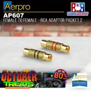 Aerpro AP607 Female to Female RCA Adaptor - 2 Pieces