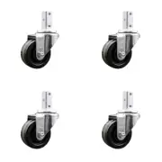 3 Inch Phenolic Wheel Swivel 3/4 Inch Square Stem Caster Set Service Caster
