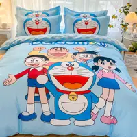 在飛比找蝦皮購物優惠-卡通哆啦a夢四件套 兒童學生被套 哆啦 小叮噹 日本 床包組