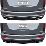Chrome Delete Blackout Vinyl Overlay for 2020+ Cadillac XT6 Rear Diffuser Trim