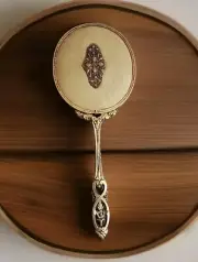 Vintage 24K Matson Ornate Gold Plated Beveled Mirror Heavy And Beautiful