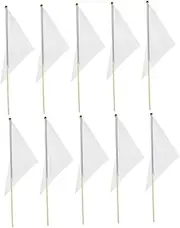 KITANDOVE 10Pcs Triangular Marker Flags for Lawn Landscaping Durable Irrigation Flags for Garden Use for Plant Identification and Poop Cleanup