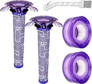 [Lemige] V7 V8 New Filter Replacement Kit for Dyson V7 V8 Slim Animal Absolute Motorhead SV10 SV11 SV25 SV37 Cordless Vacuums, 2 Star Pre-Filters and 2 HEPA Post-Filters, Part No. 965661-05 & 967478-05
