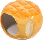Abaodam Ceramic Hamster Hideout Burger Shaped Hamster House Sleeping Bed for Small Pets Chinchillas Enhances