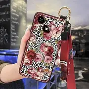 Phone Case Compatible with ZTE Blade A35E, Elderly Lady Shockproof Lanyard Silicone Wristband Kickstand Dirt-Resistant Back Cover for Mom Ring