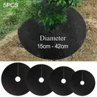 5Pcs Black Tree Mulch Ring Protector Mat Plant Cover Weed Control Ground Cover