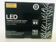 LED Twinkle Cluster Lights 24.9Ft Multi w/ Clear Strand Connect End to End