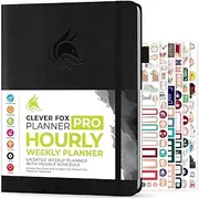 Clever Fox Planner PRO Schedule – Undated Weekly & Monthly Life Planner with Time Slots, Appointment Book and Daily Organizer to Increase Productivity, A4 Size Hardcover, Lasts 1 Year – Black