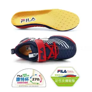 【FILA】KIDS 電燈慢跑運動鞋 中童 童鞋 康特杯 支撐足弓鞋墊(2-J429Y-323 2-J429Y-392 兩色任選)