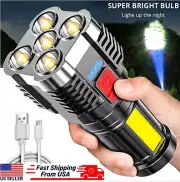 Super Bright 999000000 LM LED Torch Tactical Flashlight Lantern Rechargeable US