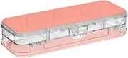[Amooorous] Tomato Solid Color Pure Plain Peach Designed Plastic Pencil Box Clear Double Deck Pens Cases For Art Supplies With Snap And Lid
