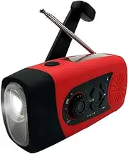 Portable Hand Crank Radio – FM Weather Radio, Solar-Powered Charger, Hand-Crank Radio | -Powered Cell Phone Charger, Durable Crank Flashlight for Outdoor Adventures, Camping, U
