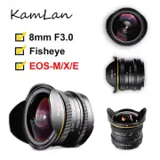 KamLan 8mm F3.0 APS-C Fisheye Wide Angle MF Lens for Canon EOS-M Sony E Fuji FX