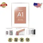 Elegant Thin A1 Rose Gold Frame for Artwork with Wall Mount Kit Included