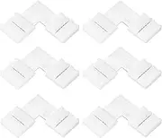 uxcell 6 Pin 12mm 5050 LED Strip Light Solderless Gapless L Shape Connector White 6Pcs