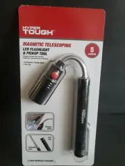 HYPER TOUGH MAGNETIC TELESCOPING "Led Flashlight & Pickup Tool" BATTERIES INCL.