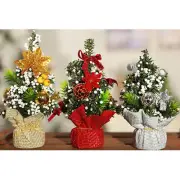 3 Pcs Pre-lit Christmas Tree Small Pine Tree Small Christmas Trees