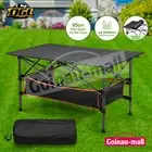 Roll Up Camping Table Portable Outdoor Folding Picnic Aluminium BBQ Desk w/Bag