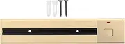 Removable Electrical Outlet Track System Surface Mounted Power Track System Movable Wall Outlet Ext Wirel Power Strip Sliding Rail Cables Management Compartment for Home Imp Ment Projects Gold