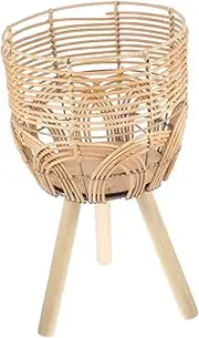 FUNOMOCYA Indoor Plant Holder Bamboo Plant Pot Stand Rattan Flower Stand for Home Decor
