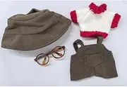 Tznzxm 4-Piece Clothes Compatible with Labubu Outfit, Fashion Set Accessories Suitable for LABUBU The Monsters Have a Seat / Exciting Macaron / Big into Energy Series (No Doll) Brown