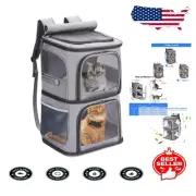 Large 2-in-1 Double Pet Carrier Backpack for Cats & Dogs - Portable & Ventilated