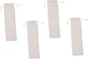 iplusmile Stainless Steel Straw Pouches 4 Pack Drawstring Pouches for Straws No Wrinkle