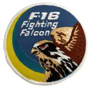 UKRAINIAN AIR FORCE F-16 FIGHTING FALCON 4-INCH FLAG SWIRL PATCH (FN1)