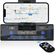 Single-Din Car Stereo w/ Phone Holder, LCD,Bluetooth,Radio-Push to Talk, Remote