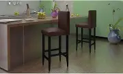 Bar Stools 4 pcs Dark Brown Faux Leather Bar Chair