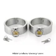 Stainless Steel Lockable Handcuffs Wrist Restraints Hand Cuffs Fetishs