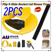2x Reusable Flip N Slide Bucket Lid Mouse Trap Automatic Mouse Trap Rat Catcher