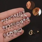 Crystal Tragus Helix Cartilage BAR Screw In Earring Flat Back Labret Monroe