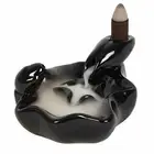Stunning Black Ceramic Pool to Pool Backflow Incense Burner Holder