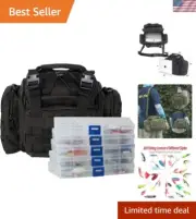 Fishing Tackle Bag 5 Tackle Boxes with 60 Fishing Lures Kit Included Freshwat...