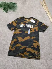 Old Navy Active Go Dry Shirt Mens L Large Camo No Limits Logo Crew Neck NWT