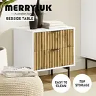 Merryluk Modern Storage Bedside Table 2 Drawers End Side Table Bedroom