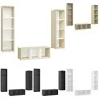 3 Piece Hanging TV Cabinet Stand Lowboard Set Chipboard Multi Colours vidaXL
