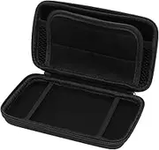 Hard Shell Travel Case with 8 Game Slots & Accessory Storage for 3DS XL/2DS XL/DS Lite/DSi XL Consoles (Black) (Black)