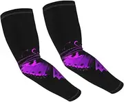 [FHEDVBN] purple and black butterfly Arm Sleeves Compression Arm Covers for Men Women Outdoor Sun Sleeves Cooling Sports Sleeve, Black