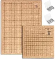 2Pcs Macrame Board with Grids,Double Side Macrame Project Board with 100 T Pins,Reusable Portable Braiding Board,Macrame Board and Pins for Braiding Bracelet Project Knotting 8x8inch 12x16inch (A)