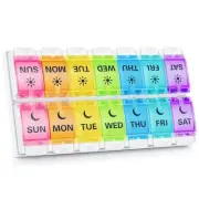 Pill Organizer AM PM Arthritis Friendly, BPA Free Pill Box 2 Times a Day, Lar...