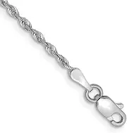[JewelryWeb] 14k White Gold 1.84mm Sparkle Cut Quadruple Rope Chain Bracelet 20 Centimeters Link-Bracelet for Women and Men