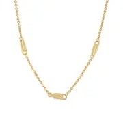 47cm 9kt Yellow Gold Silver Infused Necklace with Bars