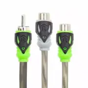 Raptor R5Y2 2 Channel Visible Dual Twist RCA Y Adaptor 2 Female 1 Male