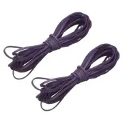 2 Pcs Flat Suede Leather Cord, 5.5 Yards 2.6mm Craft Braid String, Purple