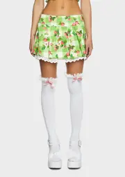 [Dolls Kill X Strawberry Shortcake] Zing In Spring Pleated Skirt