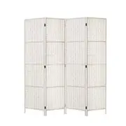 Artiss 4 Panel Room Divider Screen Privacy Timber Foldable Dividers Stand White
